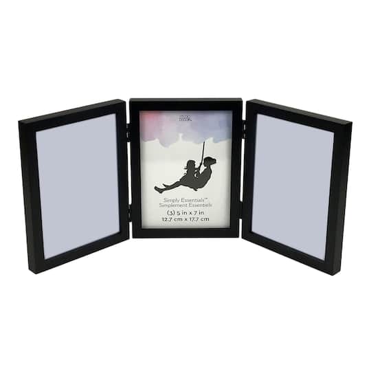 12 Pack: 3 Opening Black 5" x 7" Hinged Frame, Simply Essentials™ by Studio Décor®